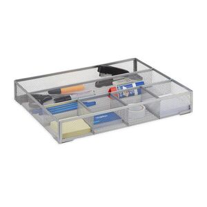 Relaxdays ORGANIZÉR Strieborný kovový 6 priehradiek 6x38x30 cm vyobraziť