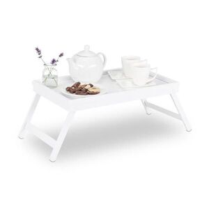 Relaxdays PODNOS Biela bambus na posteľ skladací 64x31 cm vyobraziť