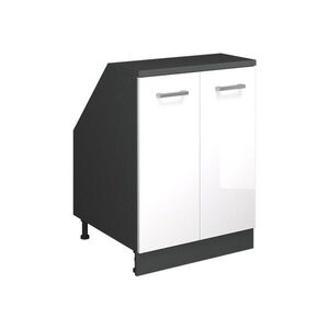 Vicco KUCHYNSKÁ SKRIŇA PRE ŠIKMÉ STRECHY R-Line Biely vysoký lesk 60 cm s 2 dverami, korpus skrine hĺbka 60 cm vyobraziť