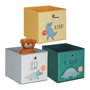 Relaxdays KRABICA Farebná 3-ks-set skladacia pre deti 30x30x30 cm vyobraziť