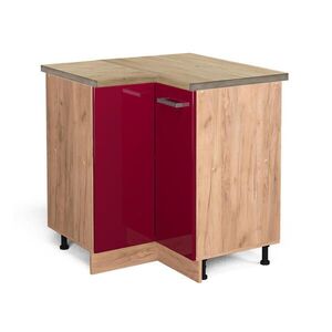 Vicco ROHOVÁ SPODNÁ SKRINKA R-Line Červený vysoký lesk 75.6 cm , AP Oak vyobraziť