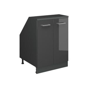 Vicco KUCHYNSKÁ SKRIŇA PRE ŠIKMÉ STRECHY R-Line Antracit vysoký lesk 60 cm s 2 dverami, korpus skrine hĺbka 60 cm vyobraziť