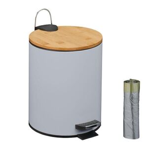 Relaxdays KÔŠ sivý 5 l softclose bambusové veko vyobraziť