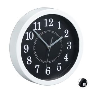 Relaxdays HODINY Biele nástenné okrúhle 20 cm vyobraziť