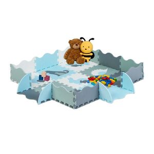 Relaxdays PODLOŽKA Sivá Biela Modrá puzzle EVA pena 25-dielna vyobraziť