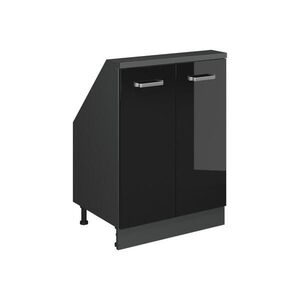 Vicco KUCHYNSKÁ SKRIŇA PRE ŠIKMÉ STRECHY R-Line Čierny vysoký lesk 60 cm s 2 dverami vyobraziť