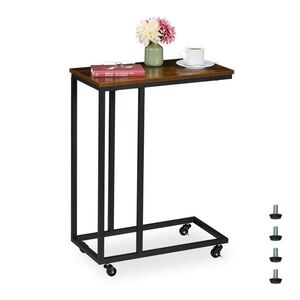 Relaxdays STOLÍK Čierny C tvar s kolieskami kov 79 cm vyobraziť