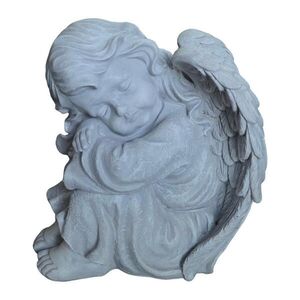 Relaxdays ANJEL Sivý náhrobná figúrka polyresin 24 cm vyobraziť