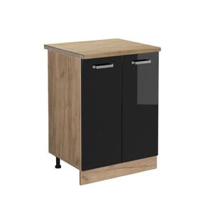 Vicco KUCHYNSKÁ SPODNÁ SKRINKA R-Line Čierny vysoký lesk 60 cm , AP Oak vyobraziť