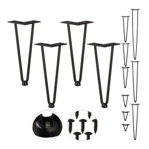 Relaxdays NOHY Čierne 4-dielny-set Hairpin oceľ 30 cm vyobraziť