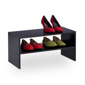 Relaxdays REGÁL na topánky čierny 2 úrovne 60 cm vyobraziť
