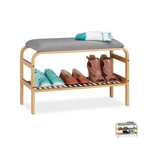 Relaxdays LAVICA prírodná sivá bambus čalúnená 69 cm vyobraziť
