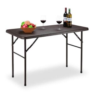 Relaxdays STÔL hnedý záhradný skladací imitácia dreva 120x60 cm vyobraziť