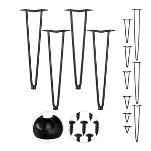 Relaxdays NOHY Čierne 4-dielny-set Hairpin oceľ 45 cm vyobraziť