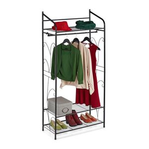 Relaxdays VEŠIAK čierny oceľ s 3 policami 161 cm vyobraziť