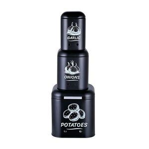 Relaxdays DÓZY Čierna 3-dielny-set oceľ vyobraziť