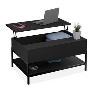 Relaxdays KONFERENČNÝ STOLÍK Čierny výškovo nastaviteľný 90x60 cm vyobraziť