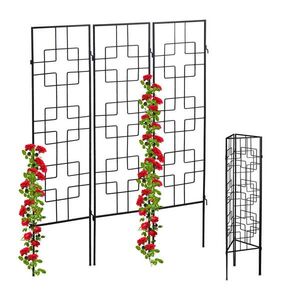 Relaxdays MREŽA Čierna kov 3-ks-Set 122 cm vyobraziť