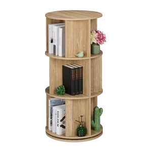 Relaxdays KNIŽNICA Prírodná otočná 360° 3 úrovne vyobraziť