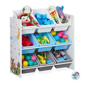 Relaxdays REGÁL Farebný 9-boxov s motívom MDF vyobraziť