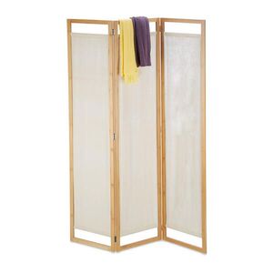 Relaxdays PARAVÁN Prírodná 3-dielny bambus látka 170x120 cm vyobraziť