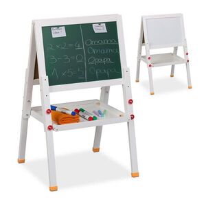 Relaxdays TABUĽA biela zelená stojanová magnetická výškovo nastaviteľná vyobraziť