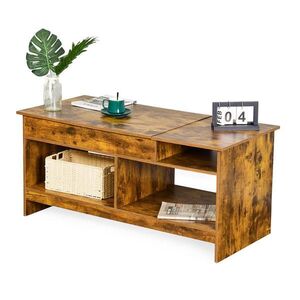 Relaxdays KONFERENČNÝ STOLÍK Hnedý v drevodekore so zdvíhacou doskou 110x50 cm vyobraziť