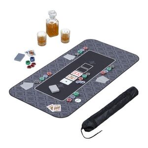 Relaxdays PODLOŽKA čierna pokerová protišmyková 120x60 cm s obalom vyobraziť