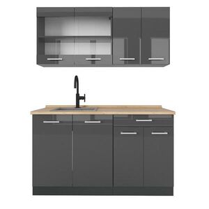 Vicco JEDNOLÔŽKOVÁ KUCHYŇA R-Line Antracit vysoký lesk 140 cm bez pracovnej dosky vyobraziť