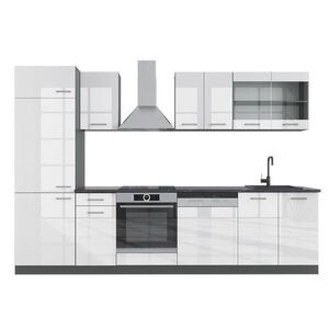 Vicco KUCHYNSKÝ KÚT R-Line Biely vysoký lesk/antracit 300 cm bez pracovnej dosky vyobraziť