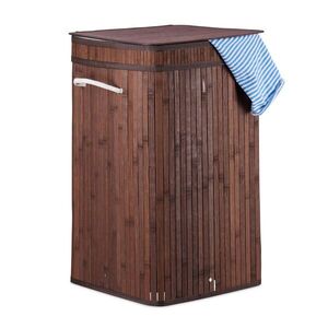 Relaxdays KÔŠ Hnedý bambusový skladací s vekom 70 l vyobraziť