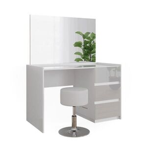 Vicco TOALETNÝ STOLÍK Marla, Biely vysoký lesk, 120 cm so zrkadlom a taburetom vyobraziť