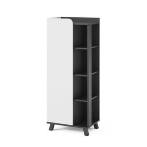 Vicco MIDI SKRINKA Karen Antracit/biela 50 x 128 cm s dverami a otvorenými priehradkami vyobraziť