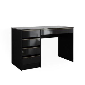 Vicco STÔL Sherry Čierny vysoký lesk 55 x 120 cm so zásuvkami vyobraziť