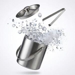 Relaxdays VEDRO Strieborné nerez 1, 5 l s kliešťami na ľad vyobraziť