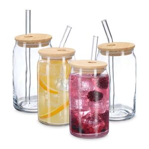Relaxdays POHÁRE Transparentné prírodné 4-dielna sada 450 ml vyobraziť