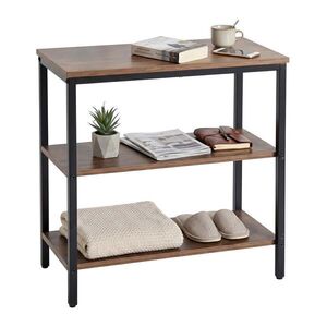 Relaxdays NOČNÝSTOLÍK Tmavohnedý 3-priehradky drevotrieska 60 cm vyobraziť