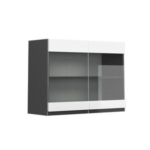 Vicco KUCHYNSKÁ SKLENENÁ SKRINKA R-Line biely 80 cm tvar J vyobraziť