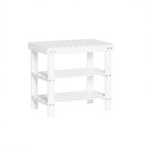 SoBuy PANCA SCARPIERA s 2 policami Biela 50x29x45cm Minimalistický vyobraziť