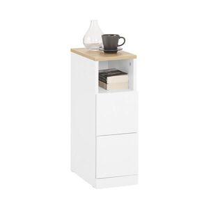 SoBuy NOČNÝ stolík s dvoma zásuvkami Biela 35x20x60cm Moderný vyobraziť