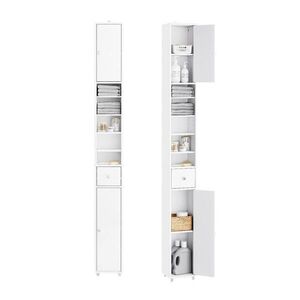 SoBuy MOBILNÝ alto bagno so zásuvkou Biela 20x20x180cm Minimalistický vyobraziť