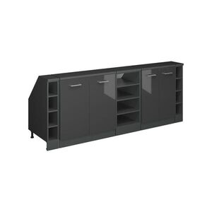 Vicco ŠATNÍKOVÁ ZOSTAVA PRE ŠIKMÉ STRECHY Rion Antracit vysoký lesk 210 cm Súprava 5 korpusov skrine hĺbka 60 cm vyobraziť