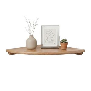Relaxdays POLICA Prírodná nástenná rohová orechové drevo 25 cm vyobraziť