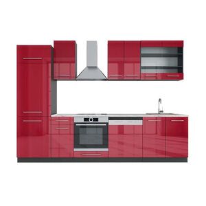 Vicco KUCHYNSKÝ KÚT Fame-Line Bordeaux vysoký lesk/antracit 300 cm , AP Marble vyobraziť