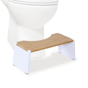 Relaxdays WC-STOLIČKA Prírodná biela bambus skladacia vyobraziť