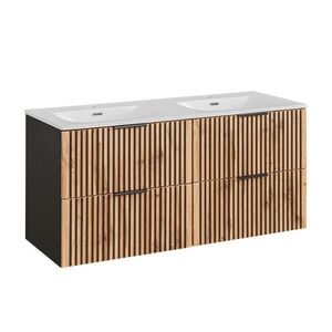Petits-meubles DVOJITÉ UMÝVADLO 120.4cm Gaia Dubové drevo a čierna farba vyobraziť