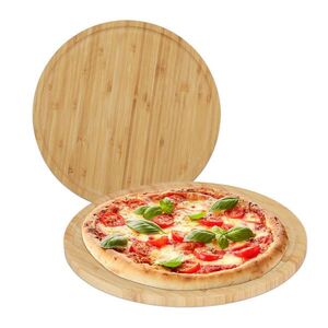 Relaxdays TANIER Prírodná 2-dielna sada bambus na pizzu 32 cm vyobraziť