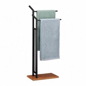 Relaxdays STOJAN NA UTERÁKY Čierna drevodekor voľne stojaci 88 cm vyobraziť