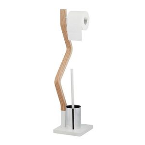 Relaxdays WC-SÚPRAVA Biela prírodná stojaca 75 cm vyobraziť