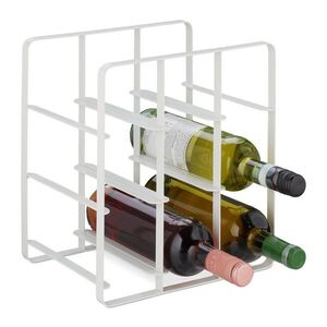 Relaxdays STOJAN NA VÍNO Biely kov na 9 fliaš 30 cm vyobraziť